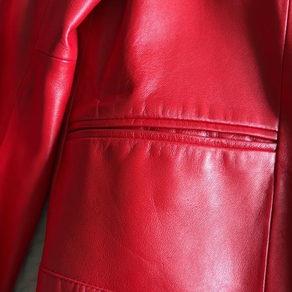 Jones New York Red Leather Blazer - Picture 4 of 11